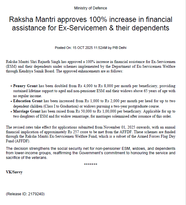 Increase in Financial Assistance